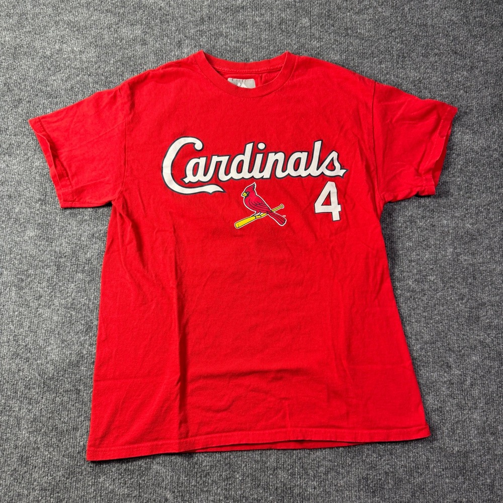Yadier Molina 4 St Louis Cardinals Majestic T Shirt Mens M Red Baseball MLB